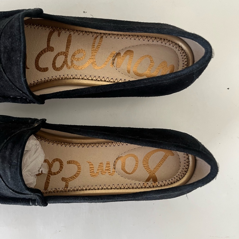 Sam Edelman Therese suede leather tassel loafers black 8.5 - Picture 8 of 10